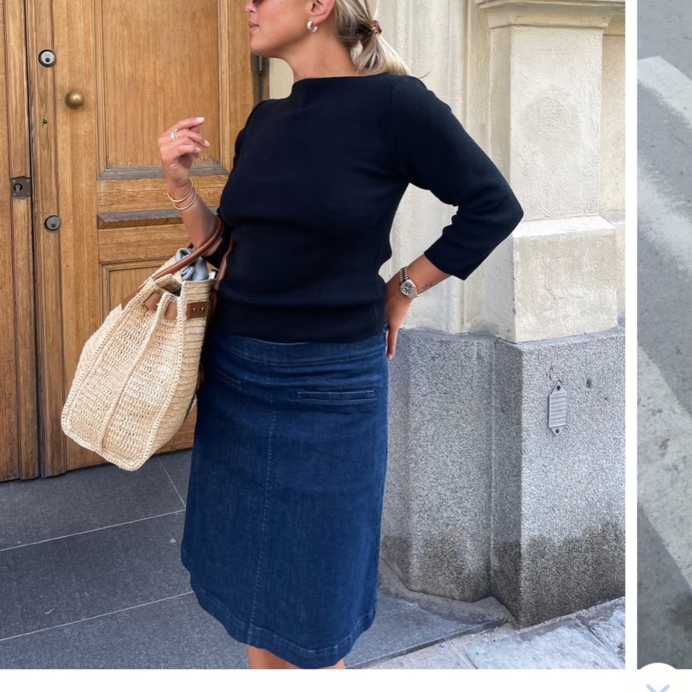 djerf avenue midnight blue a line skirt size xxs